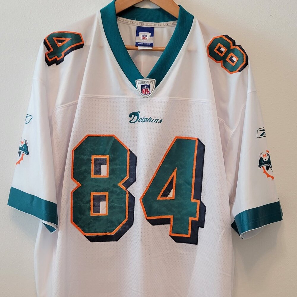 🐬 MIAMI DOLPHINS Chris Chambers #84 Football Jersey ~ NFL REEBOK ~ White ~ XL